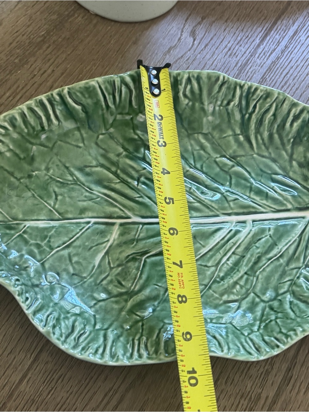 Bordallo Pinheiro Green Cabbage Chip Dip Divided Large Serving Platter Tray - Picture 7 of 7